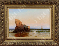 Джанибекян Давид. Камень в море. Холст, масло. 2019.