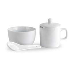 321017 Сервиз "Набор титестера" чашка с крышкой 150мл, чаша 200мл, ложка, фарфор