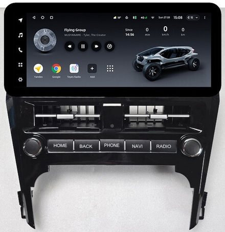 Магнитола для Toyota Camry 50 2011-2014 (рамка LUX) - Teyes LUX ONE ROUND монитор 12.3" 2K QLED на Android 10, CarPlay, 4G SIM-слот