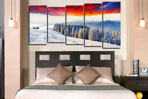 Модульная картина "Огненное небо"