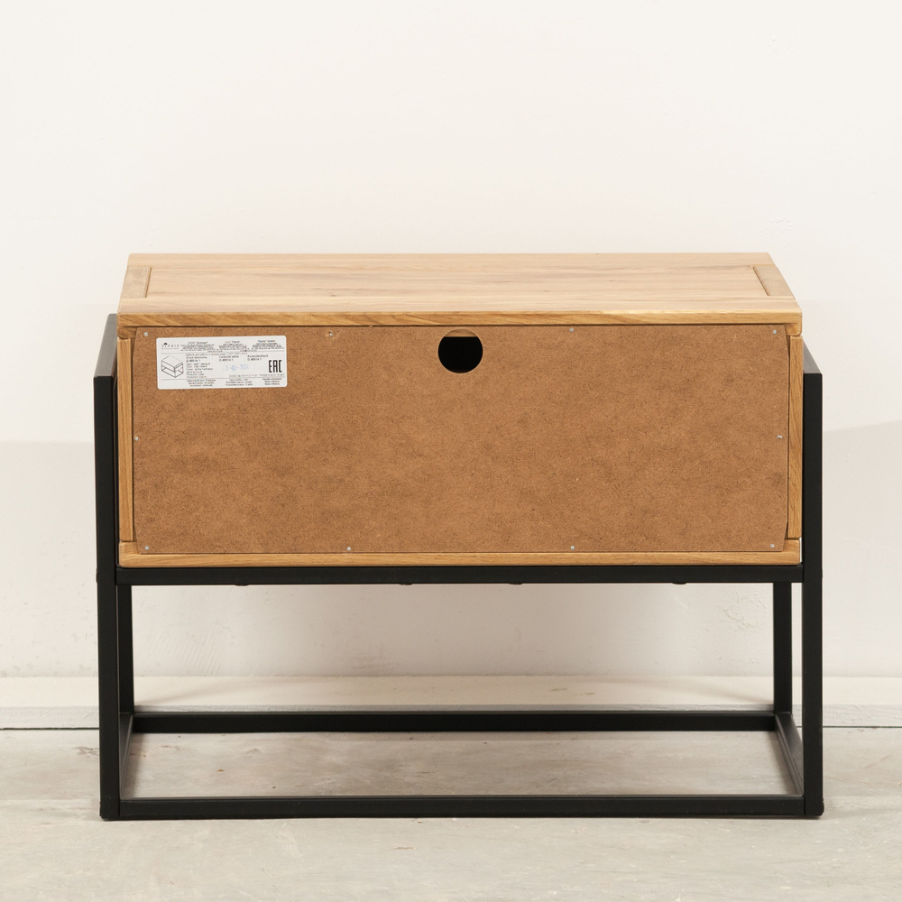 Тумба прикроватная G+K с ящиком на ножках из массива дикого дуба в стиле лофт