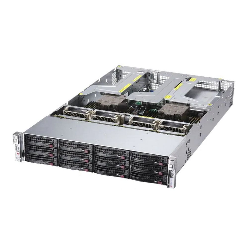 AS -2024US-TRT, Сервер Supermicro Ultra 2U, 12x3.5, 2x10GBaseT, H12DSU-iN, 829U2TS-R1K62P3-T