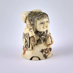 Нэцкэ Ребенок Карако с тыквой-горлянкой