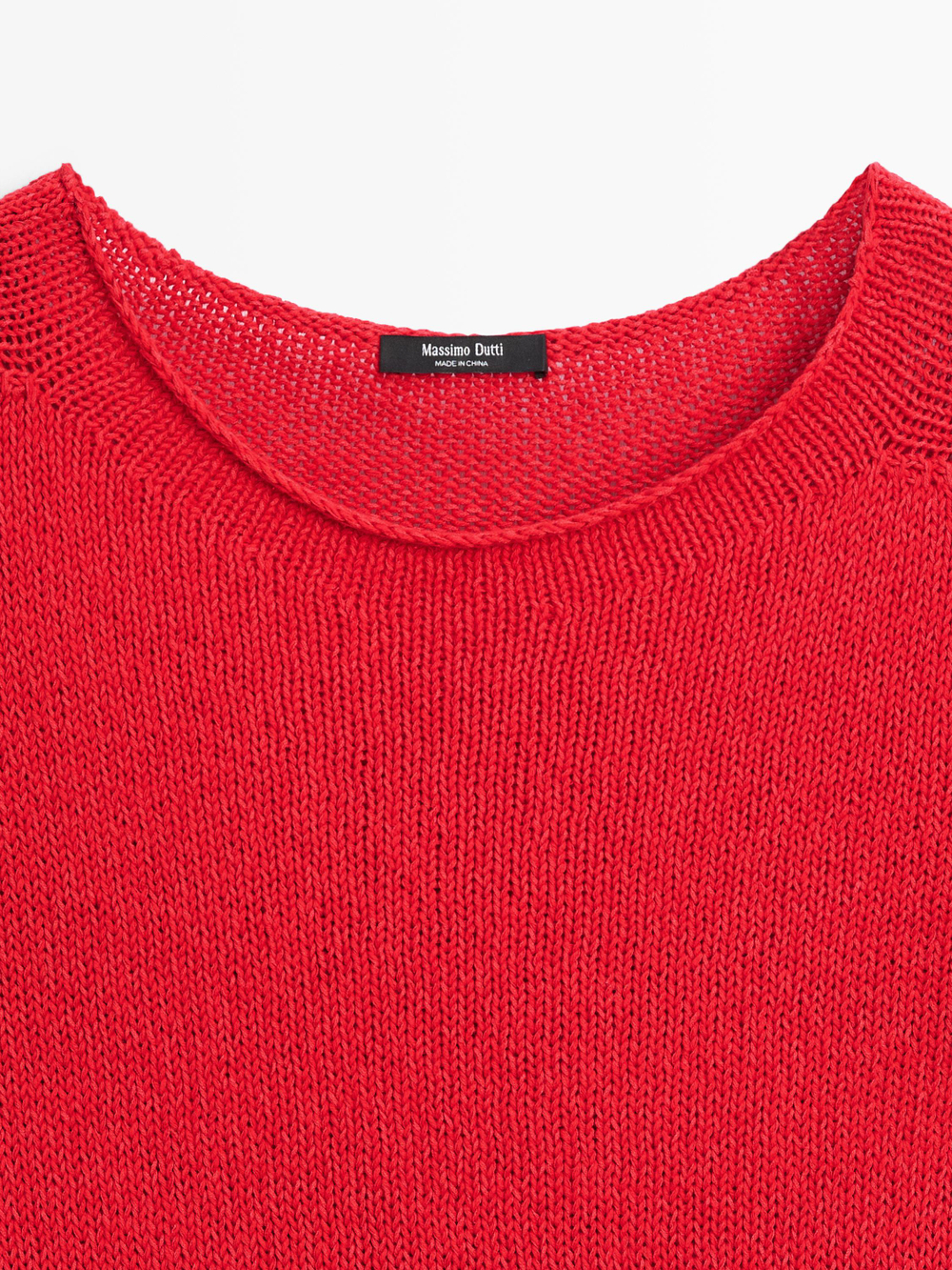 Massimo Dutti Трикотажный свитер асимметричного кроя, красный