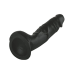 Черный реалистичный фаллоимитатор на подошве-присоске - 17,5 см. (Цвет: черный)