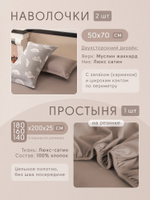 Комплект постельного белья на резинке Сатин Aurora Veil/Вуаль Авроры с Покрывалом AVR001