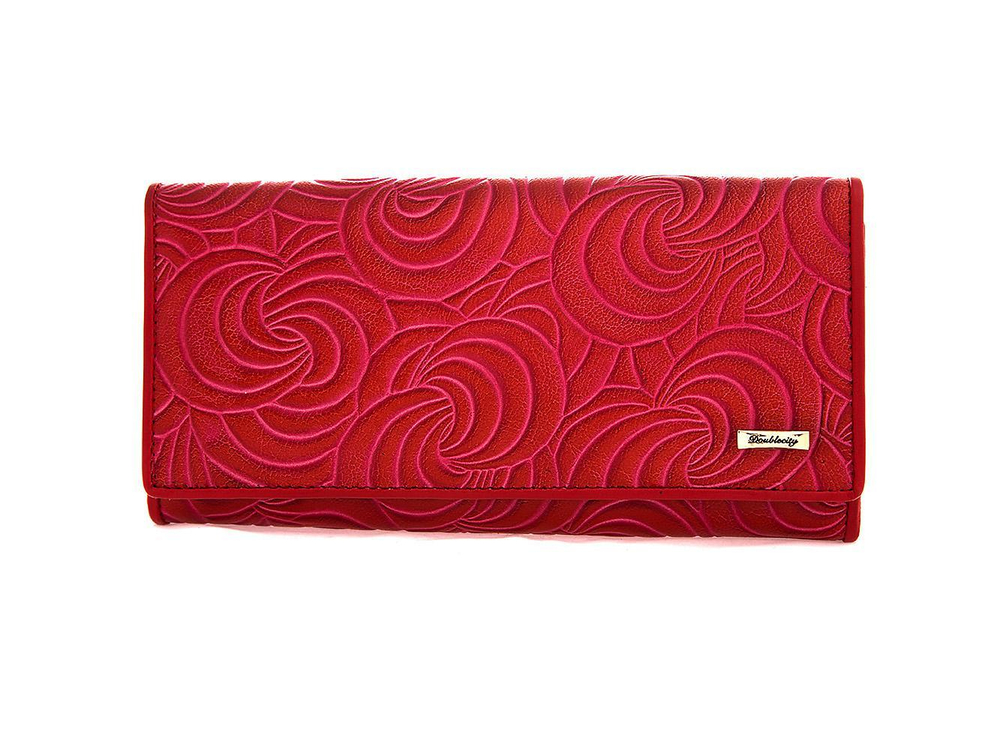 Стильный женский красный кошелёк из натуральной кожи Dublecity DC222-100B в подарочной коробке