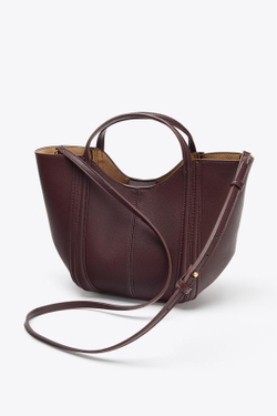 ZARA НЕБОЛЬШАЯ СУМКА С ДЕКОРАТИВНОЙ СТРОЧКОЙ, БУРГУНДИ