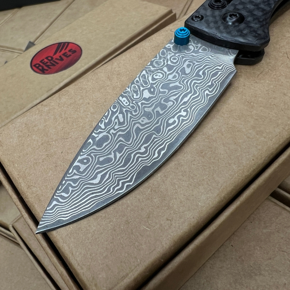 Нож Benchmade Bugout 535-3 карбон A+++ - клинок Damascus