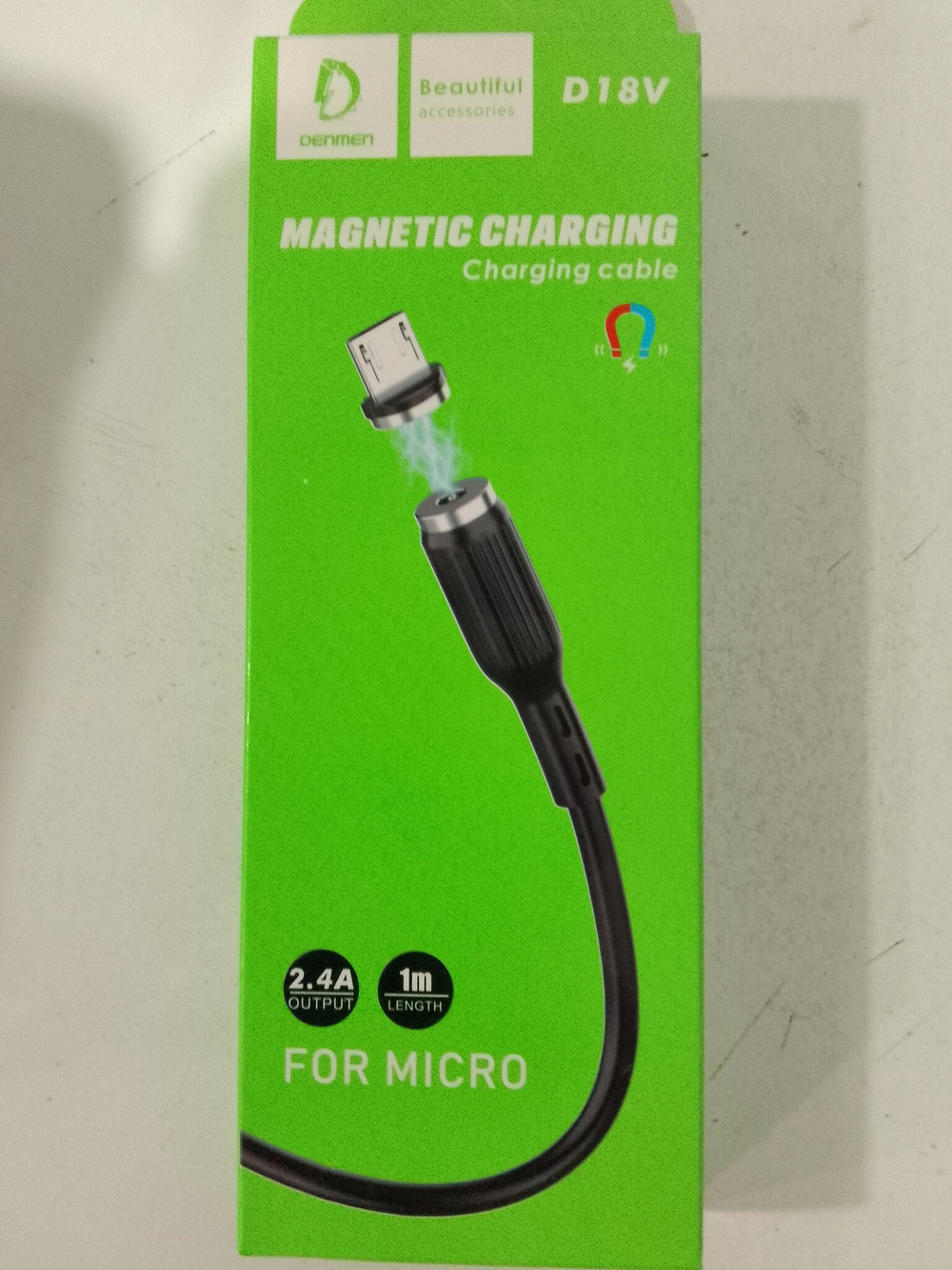 Кабель microUSB магнитный Denmen D18V, 1м, 2.4A
