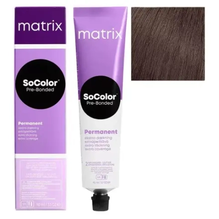 Matrix SoColor Pre-Bonded Крем-краска для седых волос 506NA Темный блонд натуральный пепельный, 90мл