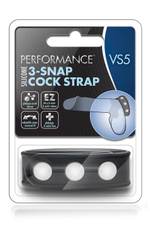 Черное эрекционное кольцо на кнопках (Цвет: черный)