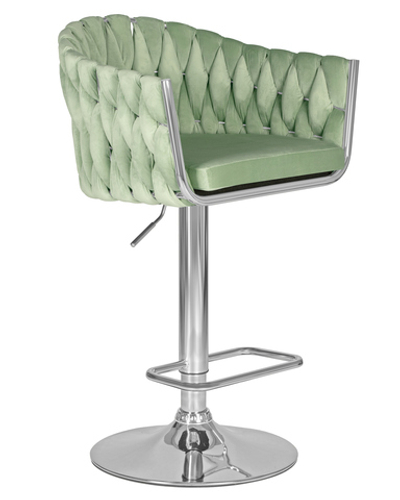 Стул барный DOBRIN MARCEL, пудрово-мятный велюр (MJ9-87)