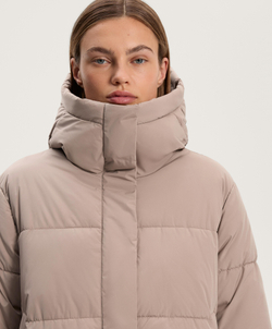 Oysho Водоотталкивающая утепленная куртка Primaloft®, серо-коричневый