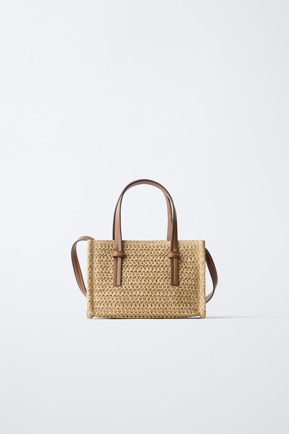 ZARA СУМКА ИЗ РАФИИ, ЭКРЮ