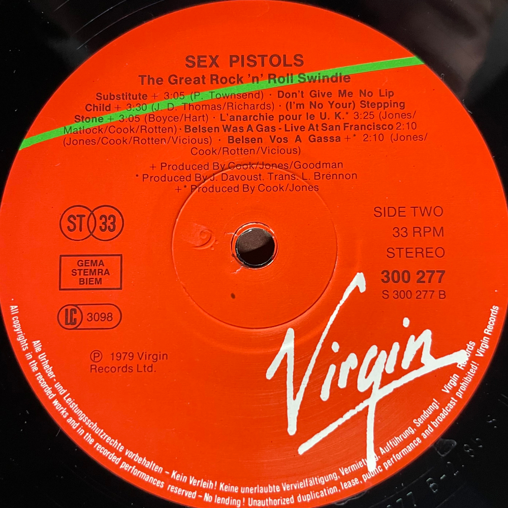 Sex Pistols - The Great Rock 'N' Roll Swindle 2LP (Европа 1985г.)