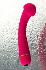 Розовый вибратор с шаровидной головкой - 20 см. (Цвет: розовый)