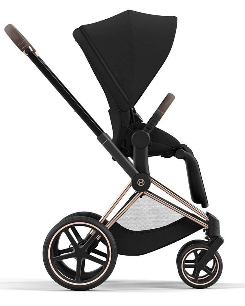 Коляска 3 в 1 Cybex Priam IV Rosegold complete и автокресло Aton S2 i-Size Ocean Blue Sepia Black