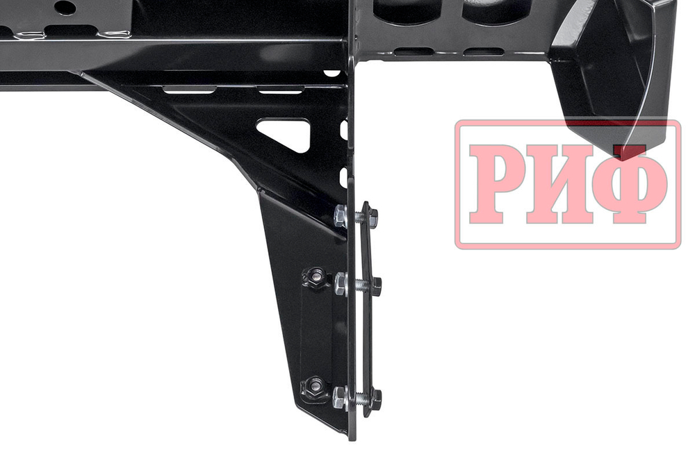 Бампер силовой задний Mitsubishi L200 2019+ с квадратом под фаркоп и фонарями РИФ