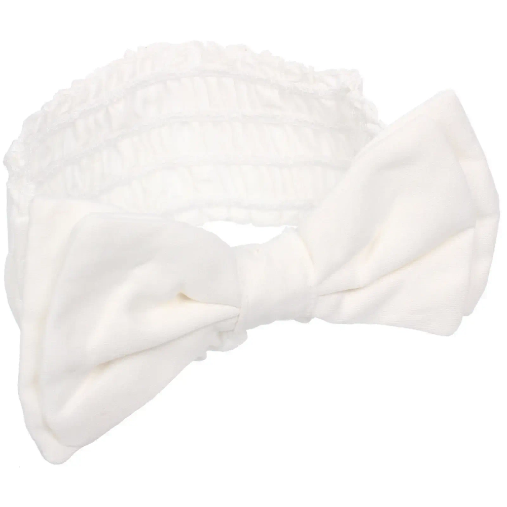 Повязка на голову косметическая «ДАЙМОНД РУШ», бантик, цвет белый, пудровый, небесный и лиловый, 20*7см (ZIP пакет)