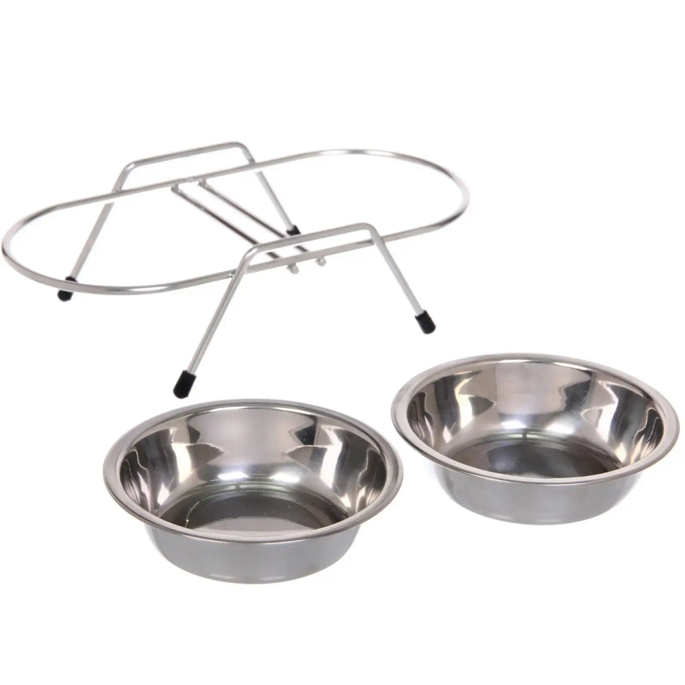 Миска металлическая двойная «Декстер», диаметр 11см/высота бортика 3см/150мл