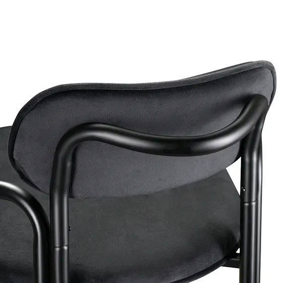 Барный стул Ror, Round, черный велюр