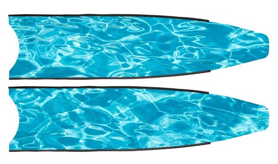 Лопасти Leaderfins Pure Carbon Blue Wave без наклейки 20° синяя отбортовка