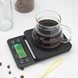 Весы кофейные портативные черные 0,1-3000гр питание батарейки P.L. Barbossa