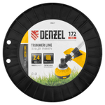 Леска для триммера двухкомпонентная зубчатый квадрат, 2,4мм х 172м, на DIN кат. EXTRA CORD Denzel