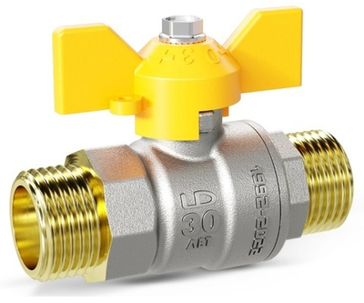 Кран шаровой для газа LD Pride Ду 20 (3/4) нар-нар, бабочка