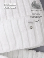 Шапка для девочки осенняя c ушками и снуд