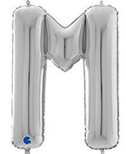 Буква "М" серебро 65 см