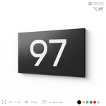 Табличка с номером 97 на дверь квартиры, для офиса, кабинета, аудитории, склада, черная 120х70 мм, Айдентика Технолоджи