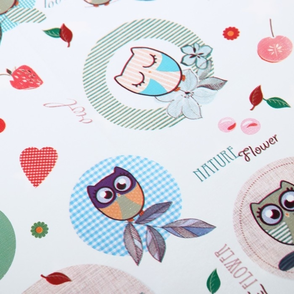 1498063 Клеёнка с ПВХ-покрытием «Совушки», 100х140 см Арт. 0056