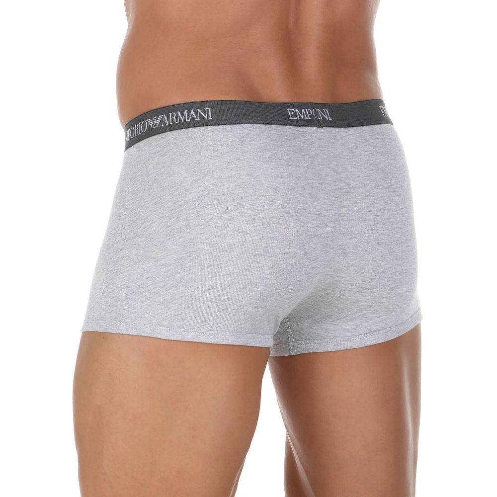 Набор мужских трусов боксеров 2в1 (темно-синий, серый меланж) Emporio Armani 111613_CC722 15935