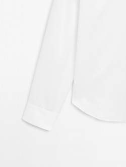 Massimo Dutti Струящаяся атласная рубашка, белый