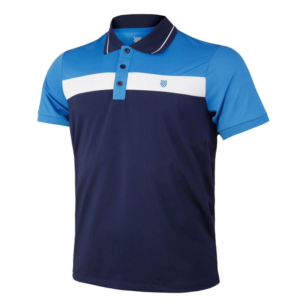Мужское теннисное поло K-Swiss Core Team Block Polo Men - Blue, White