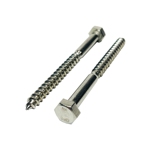 Шуруп "глухарь" нержавеющий АКВАКРЕП 6x100 мм DIN 571 А2, 10 шт