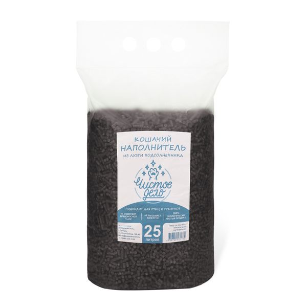 Наполнитель Чистое дело для кошачьего туалета из лузги подсолнечника
