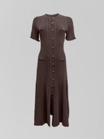 Платье 80659 трикотажное удлиненное на пуговицах и коротким рукавом