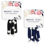 Резинки для волос НАБОР 3 шт., мягкие, средние, с бусинами, АССОРТИ, MONTE VITA, 457052