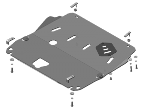 Защита картера Двигателя, КПП. 5 мм, Алюминий. для Nissan X-Trail 2015-2022, Nissan Qashqai 2015-2022 MOTODOR.31412