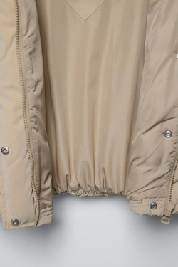 ZARA СТЕГАНАЯ КУРТКА ИЗ ПРОРЕЗИНЕННОЙ ТКАНИ, СВЕТЛЫЙ ЖЕЛТО-КОРИЧНЕВЫЙ