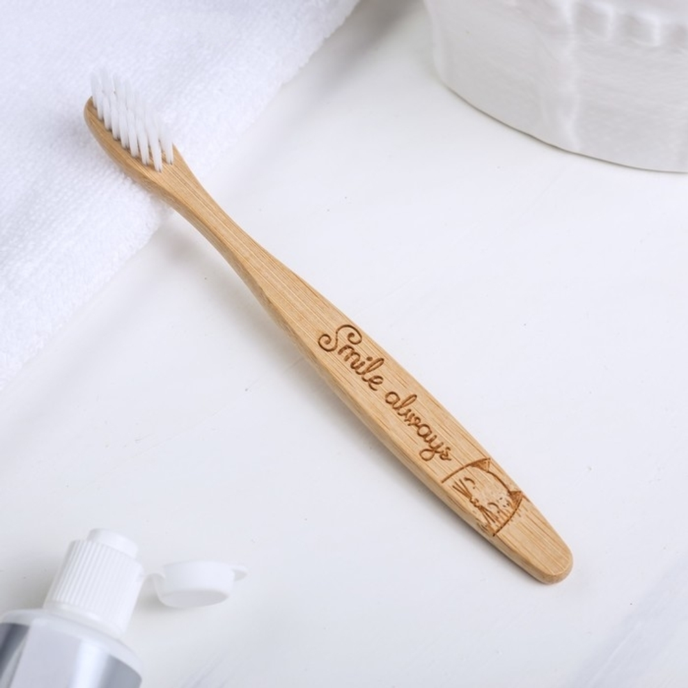 4021263 Зубная щётка детская, бамбук Smile, 14 × 2 × 2 см