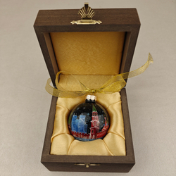 Шар новогодний с ручной росписью Палех "Москва" в футляре