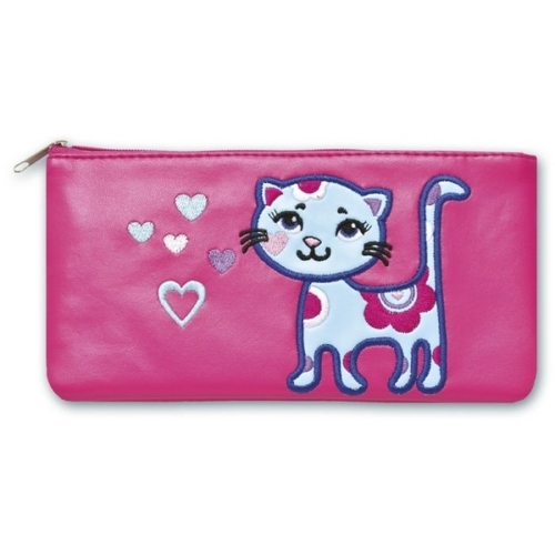 Пенал-косметичка 200*100 кожзам "Кошка в сердцах" ФЕНИКС+ 46174