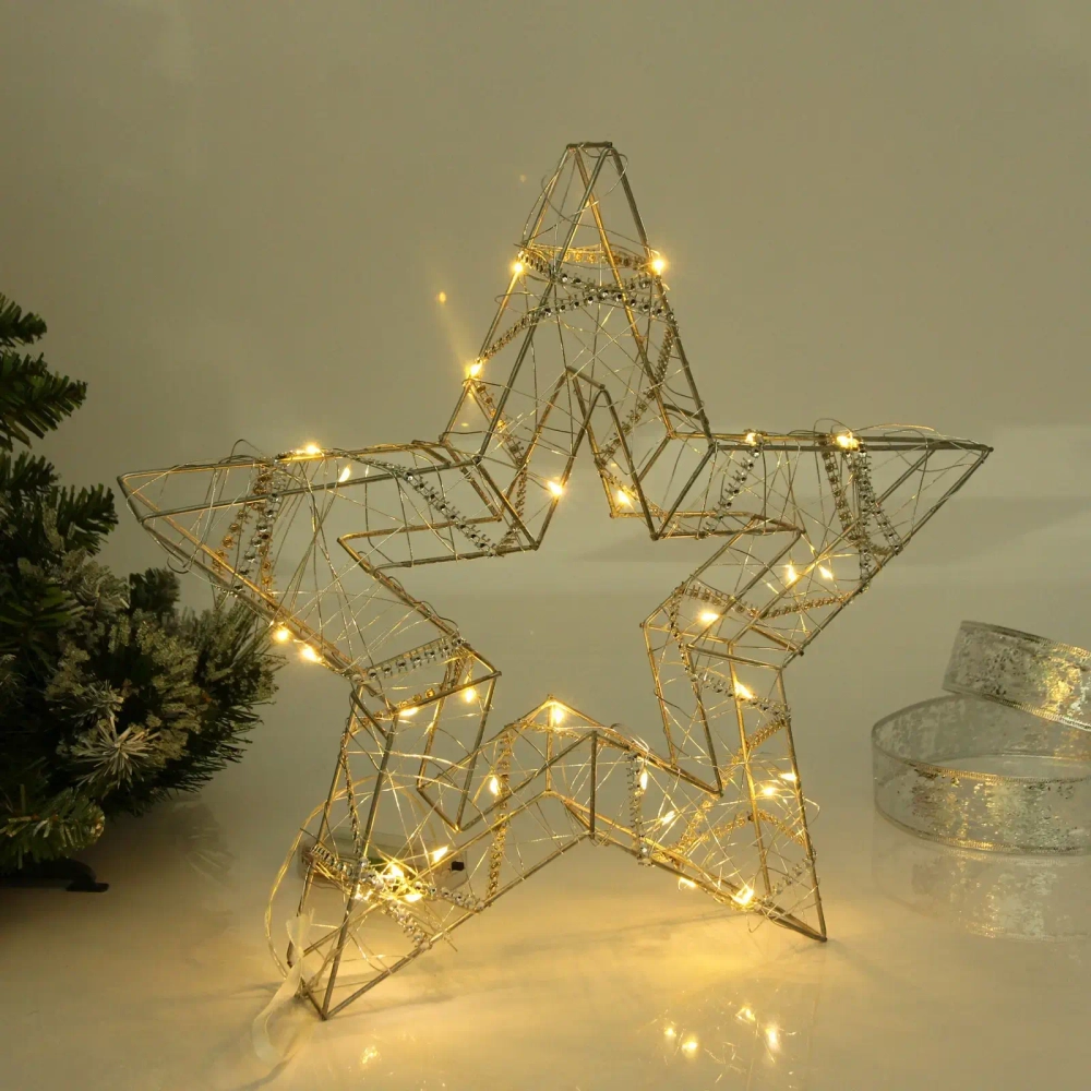 Сувенир с подсветкой «Звёздный день» 25*3*25 см (батарейки 2 AA), Белый (свечение-теплый белый)