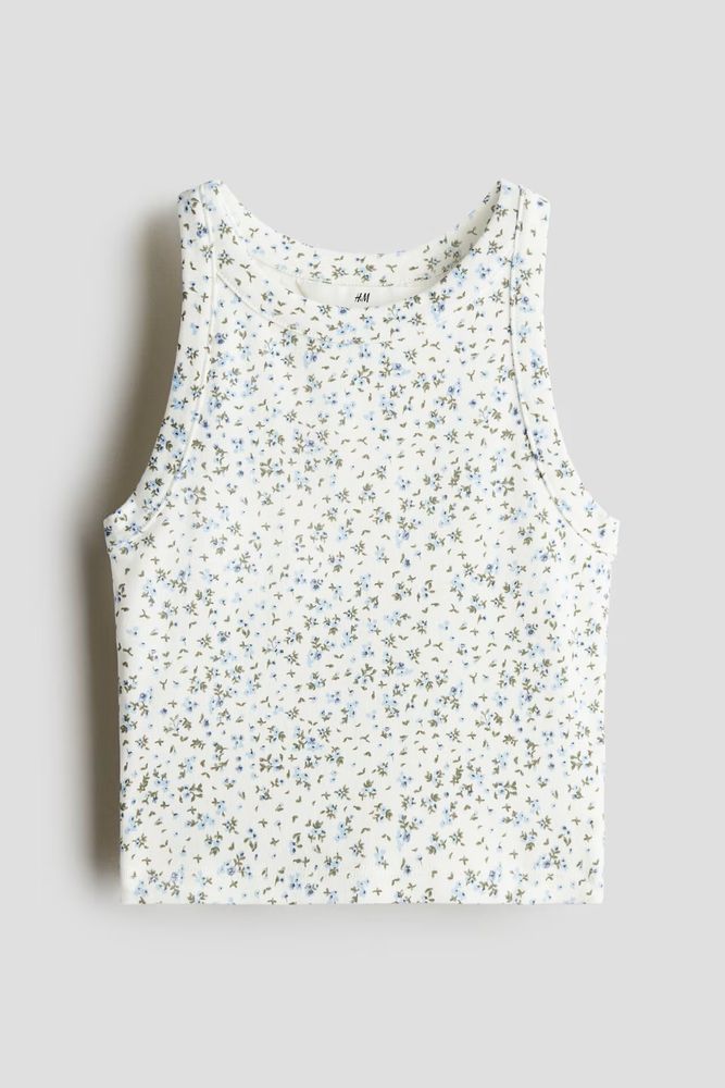 H&amp;M Топ без рукавов с принтом, белый