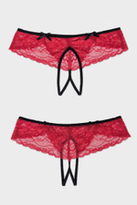 Кружевные эротические трусики с фигурными вырезами Alla
