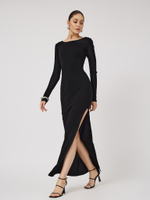 Платье макси из кашкорсе с разрезом